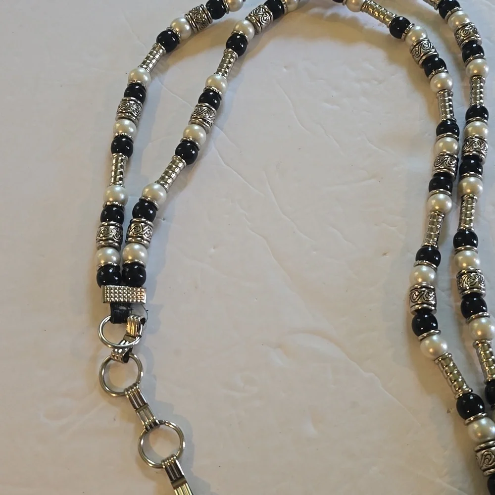 Womens Vintage Black/ Silver Metal Dress Belt Chain Hook Statement Sz.M/L